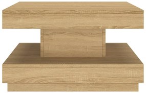 Világosbarna MDF dohányzóasztal 60 x 60 x 35 cm