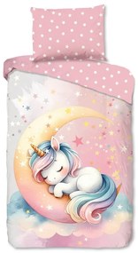 Rózsaszín egyszemélyes pamut gyerek ágyneműhuzat 140x200 cm Molly – Good Morning