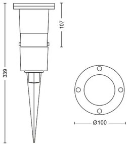 Philips 1748130P0 - LED Kültéri lámpa PULED 1xGU10/5W/230V IP44