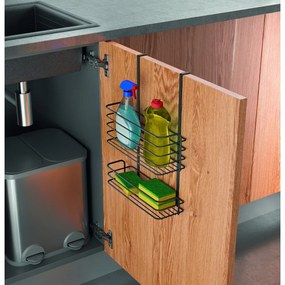 Galileo Lava Double fekete fém konyhai függőpolc - Metaltex