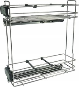 Kihúzható Cargo Kosár Szekrényhez 20 Króm 2 Polc Bal Oldali Rekeszek