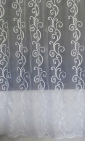 Mg Függöny Itea Fátyol Hímzés fehér 380x230 cm kész szalaggal