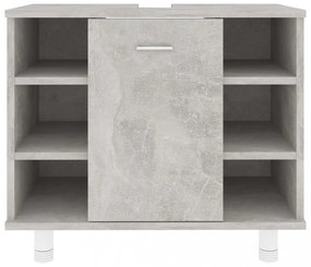 betonszürke szerelt fa fürdőszobaszekrény 60 x 32 x 53,5 cm