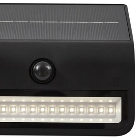 Kültéri fali lámpa fekete LED-del IP54 mozgásérzékelővel, szolár - Floody