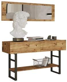 Mia Atlantic Pine konzolasztal tükörrel