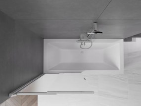 Mexen Fox, 2 szárnyas kádparaván 85x150 cm, 5 mm matt üveg, króm profil, 891-085-002-01-30