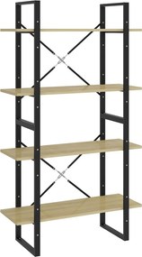 vidaXL négyszintes sonoma tölgy színű könyvszekrény 80 x 30 x 140 cm