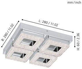 Eglo 95657 - FRADELO LED mennyezeti lámpa 4x4W 230V