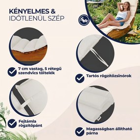 BALI szaunaágy párna, 58x7x177cmcm, bézs Detex