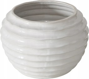 Kerámia Váza Fehér Repedt Dekoratív Kézi Készítésű Nanny 25X17 CM