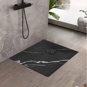 Zuhanytálca Magnum CARRARA BLACK 90x90
