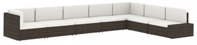 vidaXL 2 személyes fekete elemes polyrattan kanapé