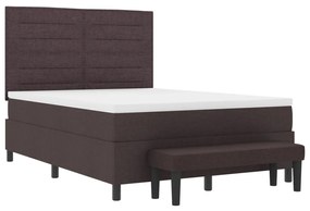 Boxspring ágy matraccal és paddal Sötétbarna 140x200 cm Szövet