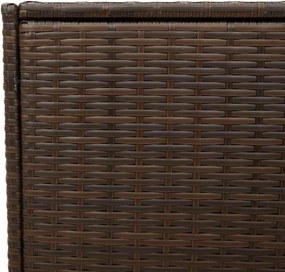 vidaXL barna polyrattan kerti tárolóláda kerekekkel 283 L
