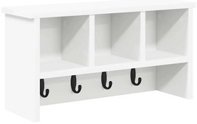 Fali Kabáthorog polcokkal Fehér 50 x 16 x 26 cm Faanyag