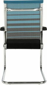 Tárgyalószék, kék/fekete, szövet, ESIN