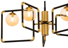 Jupiter 1984 - Csillár rúdon IBRA 5xG9/10W/230V fekete/arany/bézs