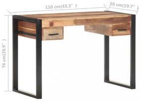 tömör fa íróasztal 110 x 50 x 76 cm