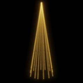 karácsonyfa zászlórúdon 732 meleg fehér LED-del 500 cm