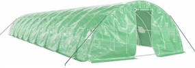 vidaXL zöld acélvázas melegház 90 m² 18 x 5 x 2,3 m