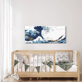 Kép - japán rajz, hullámok (120x50 cm)