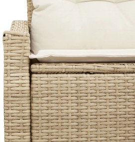 2-Fős Kerti Kanapé Párnákkal Bézs Poly Rattan