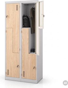 L alakú öltözőszekrény, szürke, sonoma tölgy, 800x1850x450 mm: JULIA Eco Design