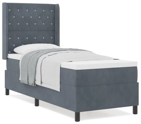 Boxspring Ágy Matraccal Sötétszürke 80x200 cm Bársonyos