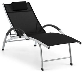 Blumfeldt Sun Valley, kerti fekvőszék, összecsukható, fekete