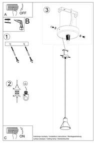 Sollux SL.0985 - Csillár zsinóron TALEJA 1xE27/60W/230V fekete