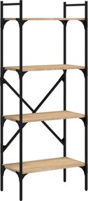 vidaXL 4 szintes sonoma tölgy szerelt fa könyvespolc 56x31,5x138,5 cm