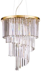 Ideal Lux - Kristály csillár zsinóron CARLTON 12xE14/40W/230V átm. 50 cm arany