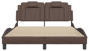 barna műbőr ágykeret Viana matrac nélkül 120 x 200 cm