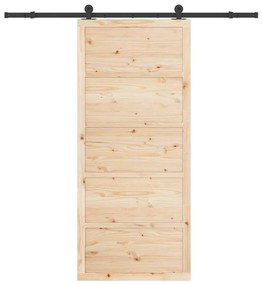 Csúszó ajtó Barna 80 x 208 cm Tömör fenyőfa