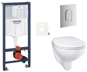 Fali WC-szett világos falakra / falra szerelhető Grohe Bau Ceramic SIKOGRSBAUA