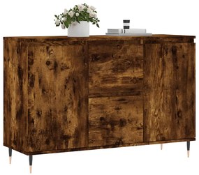 füstös tölgy színű szerelt fa tálalószekrény 101,5 x 35 x 70 cm