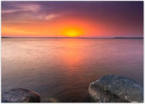 Poszterek 70x50 Sziklák Tenger Naplemente