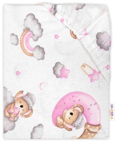 Kiságyba alkalmas pamut babaágynemű, Baby Nellys, Dreams Koala, rózsaszín 140x70