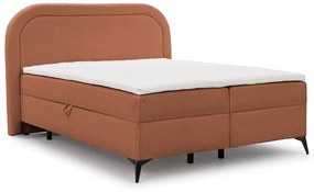 Narancssárga ágyneműtartós boxspring ágy 140x200 cm Ornes – Ropez