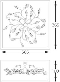 Zuma Line C0578-04A-B5TF - Mennyezeti lámpa SPRING 4xG9/33W/230V fekete/arany