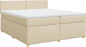 vidaXL krémszínű szövet rugós ágy matraccal 200 x 200 cm