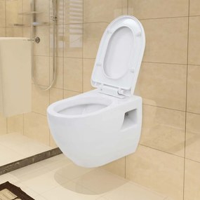 Falra szerelhető fehér kerámia WC rejtett öblítőtartállyal
