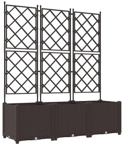 Kertvirágcserép rácsos 3 db Barna 120x40x143 cm