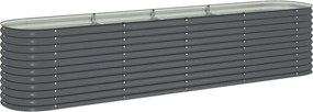 vidaXL szürke horganyzott acél kerti magaságyás 400 x 80 x 81 cm