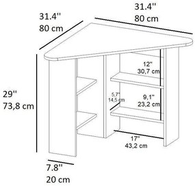 Íróasztal Corner - Fehér