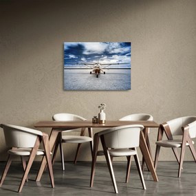 Egy motoros repülőgép képe (üvegen) (70x50 cm)