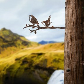 Bird fém kerti dísztárgy, barna, 55×22 cm
