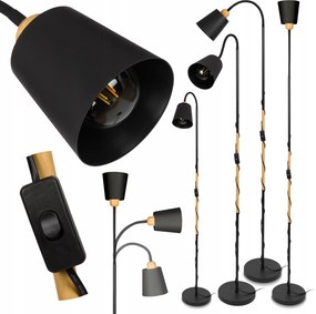 LED-es állólámpa E27 modern fekete állítható nappali loft