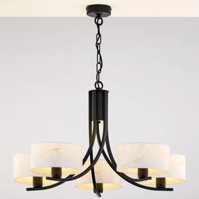 Jupiter 2104 - ARTHUR láncos csillár 5xE27/15W/230V fehér/fekete/márványmintás