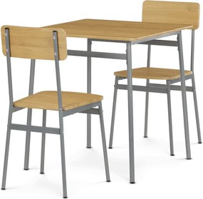 2 személyes tölgy színű MDF étkezőgarnitúra 70x70x76 cm – OAK